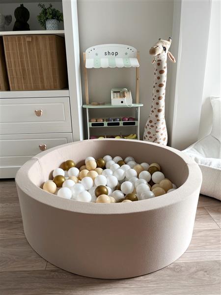 Grote foto ballenbad cotton 90x30cm beige excl ballen kinderen en baby overige
