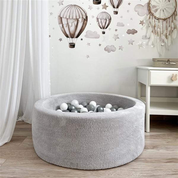 Grote foto ballenbad teddy 90x30cm grijs excl ballen kinderen en baby overige
