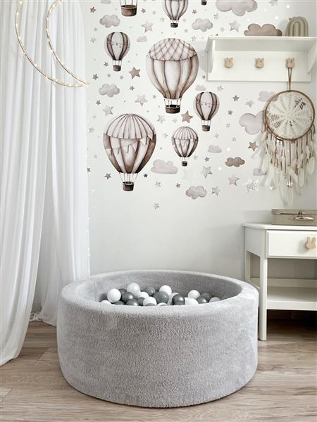 Grote foto ballenbad teddy 90x30cm grijs excl ballen kinderen en baby overige