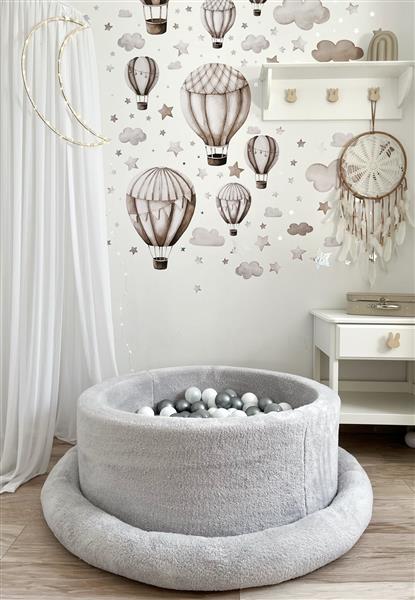 Grote foto ballenbad teddy 90x30cm grijs excl ballen kinderen en baby overige