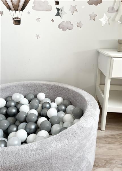 Grote foto ballenbad teddy 90x30cm grijs excl ballen kinderen en baby overige