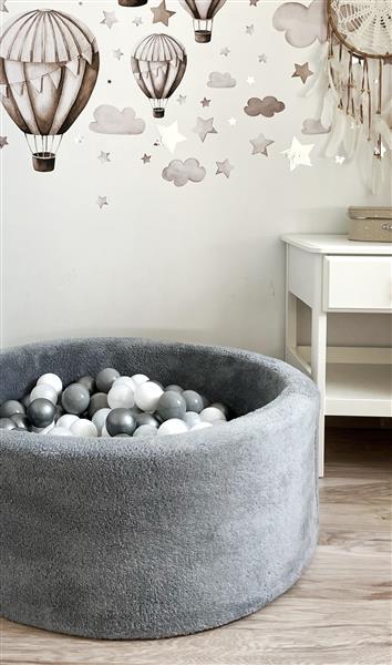 Grote foto ballenbad teddy 90x30cm graphite excl ballen kinderen en baby overige