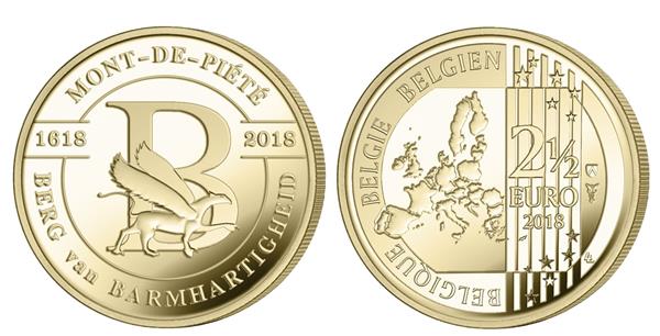 Grote foto belgi 2 5 euro 2018 berg van barmhartigheid coincard nederlands verzamelen munten overige