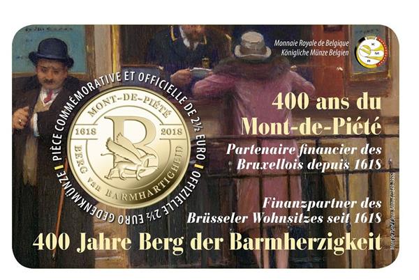 Grote foto belgi 2 5 euro 2018 berg van barmhartigheid coincard frans verzamelen munten overige