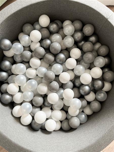 Grote foto ballenbad cotton 90x30cm grey excl ballen kinderen en baby overige