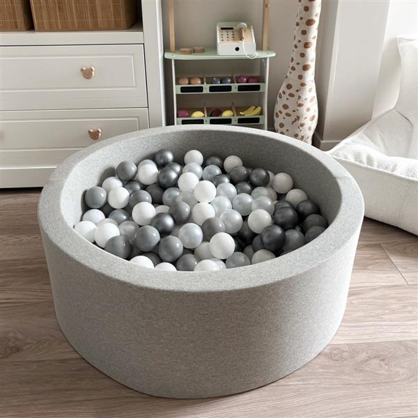 Grote foto ballenbad cotton 90x30cm light grey excl ballen kinderen en baby overige