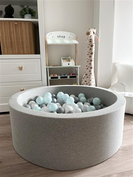 Grote foto ballenbad cotton 90x30cm light grey excl ballen kinderen en baby overige