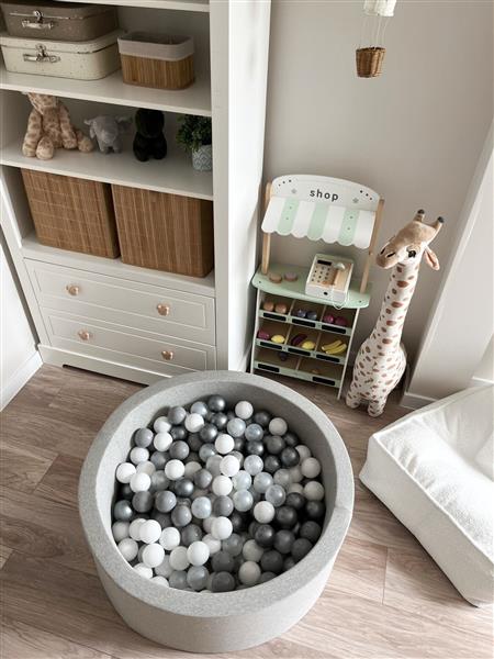 Grote foto ballenbad cotton 90x30cm light grey excl ballen kinderen en baby overige