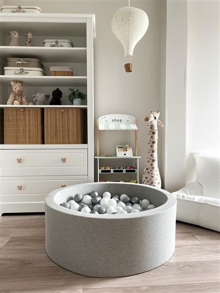 Grote foto ballenbad cotton 90x30cm light grey excl ballen kinderen en baby overige