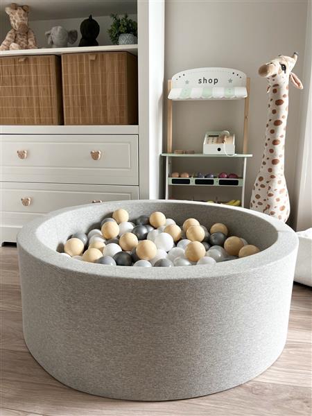 Grote foto ballenbad cotton 90x30cm light grey excl ballen kinderen en baby overige