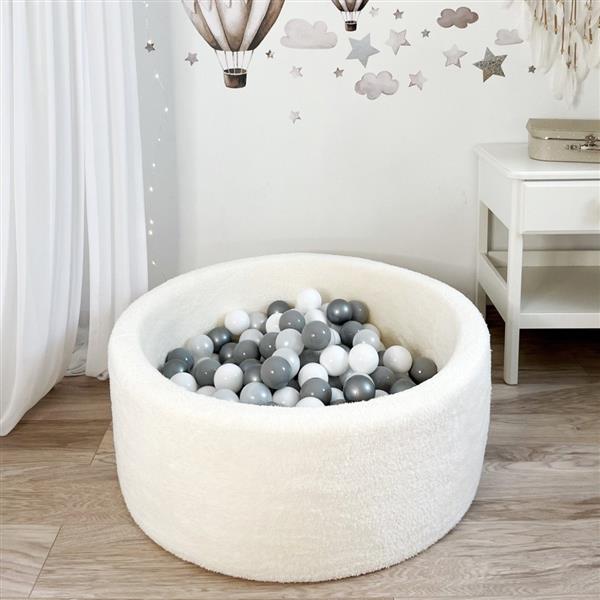 Grote foto ballenbad teddy 90x30cm wit excl ballen kinderen en baby overige
