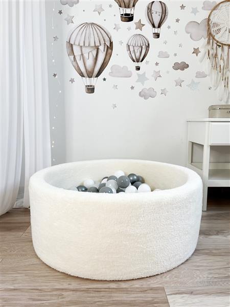 Grote foto ballenbad teddy 90x30cm wit excl ballen kinderen en baby overige