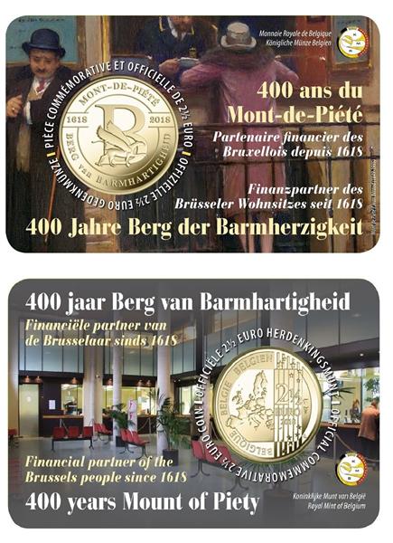 Grote foto belgi 2 5 euro 2018 berg van barmhartigheid coincard frans verzamelen munten overige