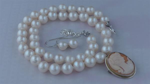 Grote foto ketting zoetwaterparel set sieraden tassen en uiterlijk kettingen