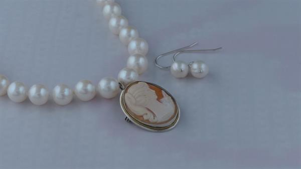 Grote foto ketting zoetwaterparel set sieraden tassen en uiterlijk kettingen