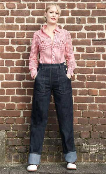 Grote foto rumble 59 marlene denim. kleding dames broeken en pantalons
