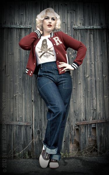 Grote foto rumble 59 marlene denim. kleding dames broeken en pantalons
