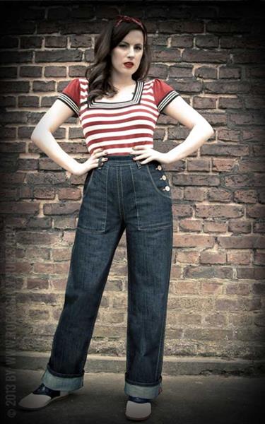 Grote foto rumble 59 marlene denim. kleding dames broeken en pantalons