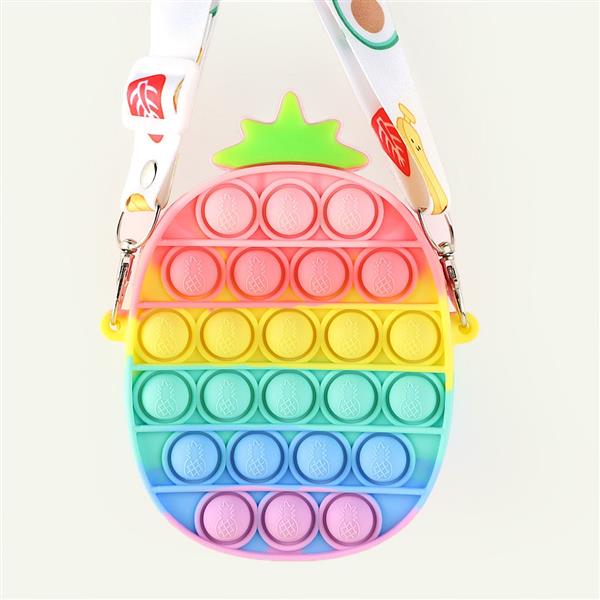 Grote foto antistress pop it fidget portemonnee portemonnee voor meisjes push bubble crossbody strap coin bag kleding dames sieraden