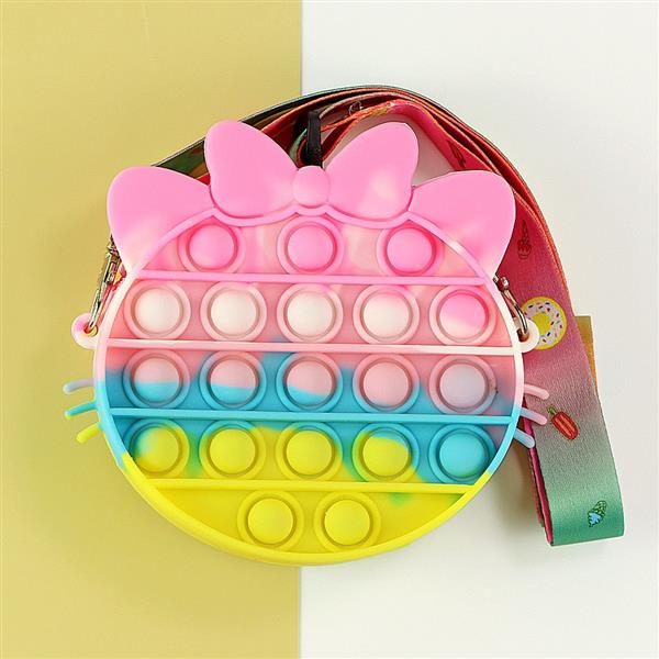Grote foto antistress pop it fidget portemonnee portemonnee voor meisjes push bubble crossbody strap coin bag kleding dames sieraden