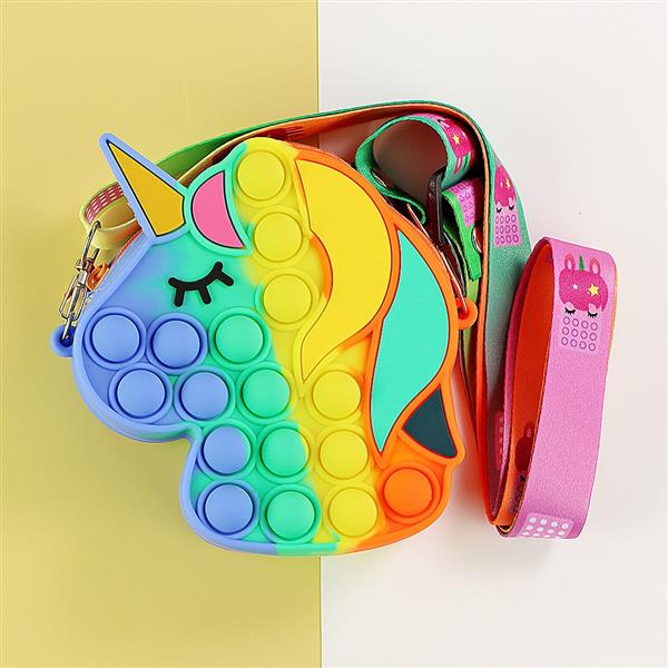 Grote foto antistress pop it fidget portemonnee portemonnee voor meisjes push bubble crossbody strap coin bag kleding dames sieraden