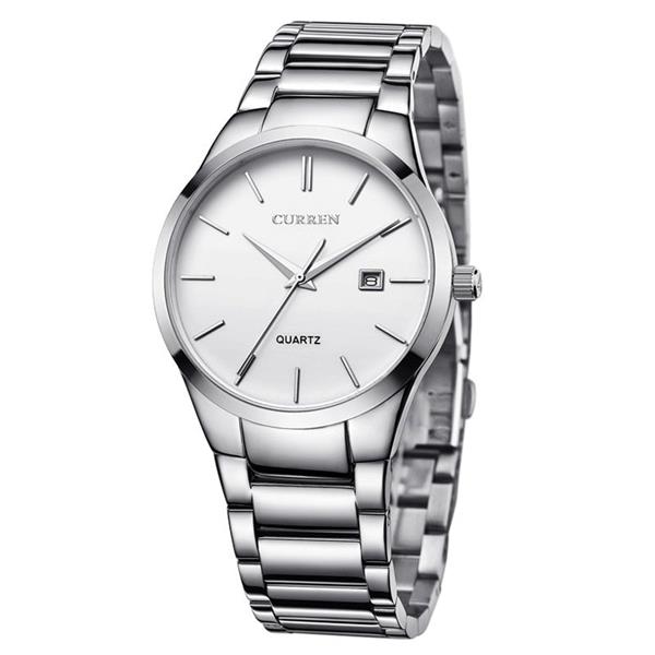 Grote foto mode eenvoudig horloge voor heren slanke roestvrijstalen band waterdicht voor heren quartz busines kleding dames horloges