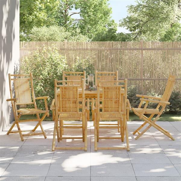 Grote foto vidaxl tuinstoelen 6 st inklapbaar 53x66x99 bamboe tuin en terras tuinmeubelen