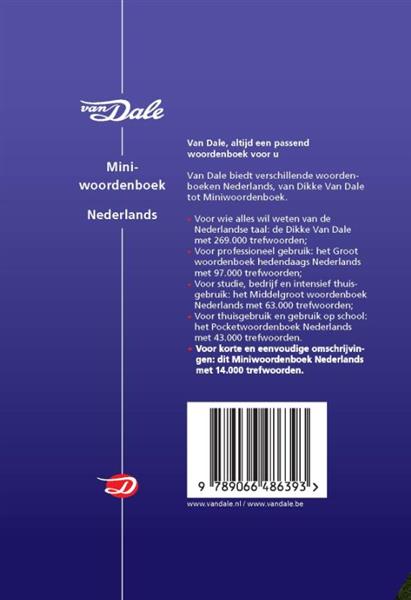 Grote foto van dale miniwoordenboek nederlands van dale miniwoordenboek boeken woordenboeken