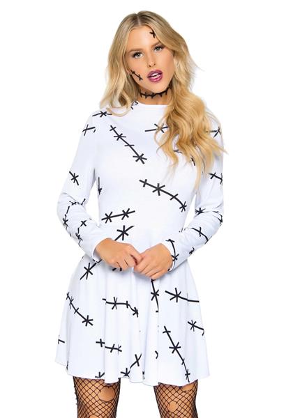 Grote foto halloween jurk dames jersey stitch leg avenue verzamelen overige verzamelingen