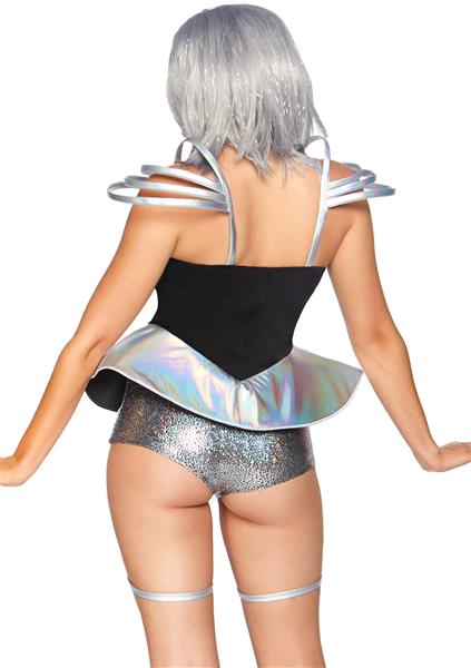 Grote foto astronauten pak zwart zilver dames bodysuit leg avenue verzamelen overige verzamelingen