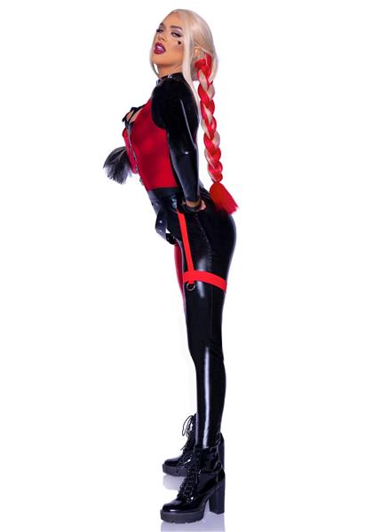 Grote foto harley quinn catsuit rood zwart dames leg avenue verzamelen overige verzamelingen