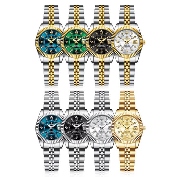 Grote foto luxury elegant watch for women 3atm waterproof luminous date stainless steel quartz kleding dames horloges