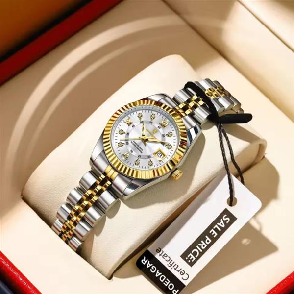 Grote foto luxury elegant watch for women 3atm waterproof luminous date stainless steel quartz kleding dames horloges
