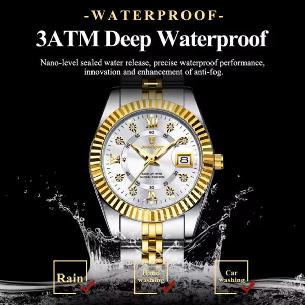 Grote foto luxury elegant watch for women 3atm waterproof luminous date stainless steel quartz kleding dames horloges