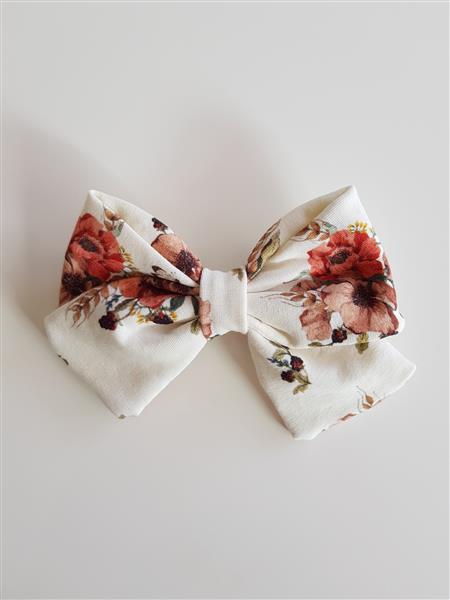 Grote foto haarelastiek met grote strik bloemen wit kinderen en baby overige