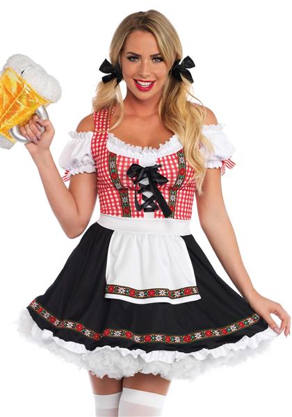 Grote foto rood zwarte dirndl jurk oktoberfest dames leg avenue verzamelen overige verzamelingen