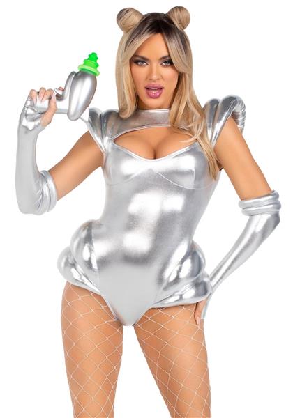 Grote foto astronauten pak zilver dames bodysuit leg avenue verzamelen overige verzamelingen