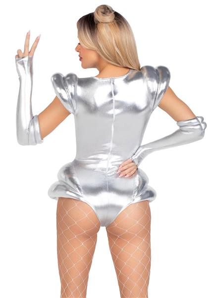 Grote foto astronauten pak zilver dames bodysuit leg avenue verzamelen overige verzamelingen