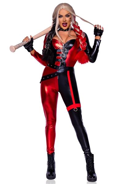 Grote foto harley quinn catsuit rood zwart dames leg avenue verzamelen overige verzamelingen