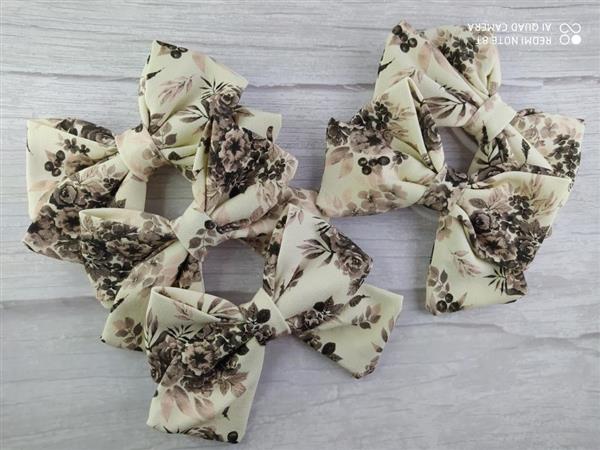 Grote foto haarklem met grote strik bloemen ecru kinderen en baby overige