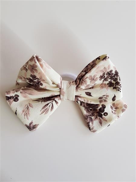 Grote foto haarelastiek met grote strik bloemen ecru kinderen en baby overige