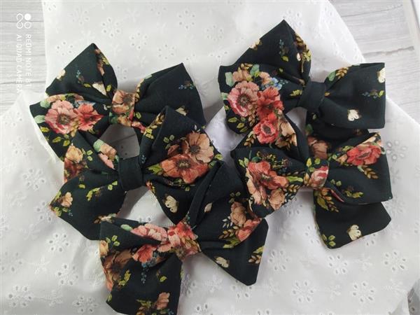 Grote foto haarelastiek grote strik bloemen zwart kinderen en baby overige