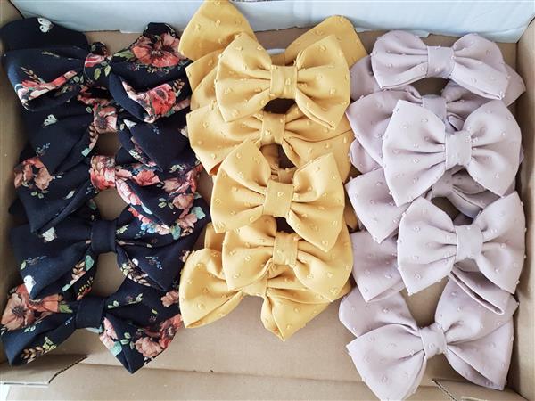 Grote foto haarelastiek grote strik bloemen zwart kinderen en baby overige