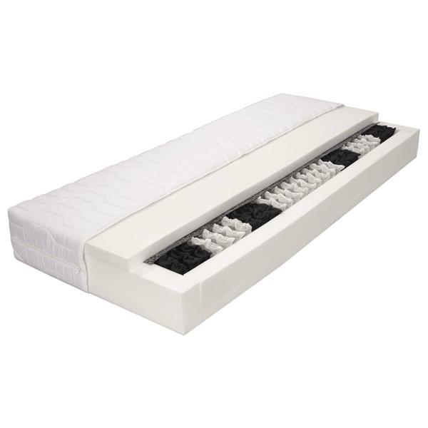Grote foto vidaxl matras 7 zone 20 cm pocketvering h2 120x200 cm huis en inrichting matrassen en bedbodems