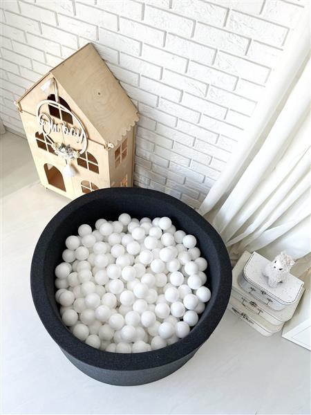Grote foto ballenbad cotton 90x40cm graphite excl ballen kinderen en baby overige