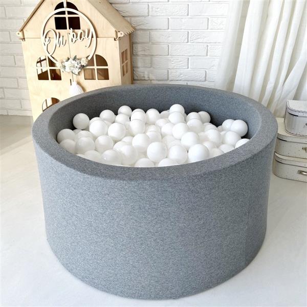 Grote foto ballenbad cotton 90x40cm grey excl ballen kinderen en baby overige