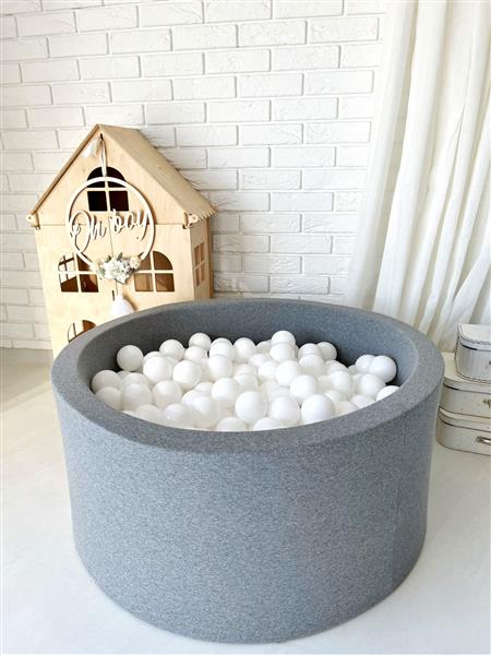Grote foto ballenbad cotton 90x40cm grey excl ballen kinderen en baby overige