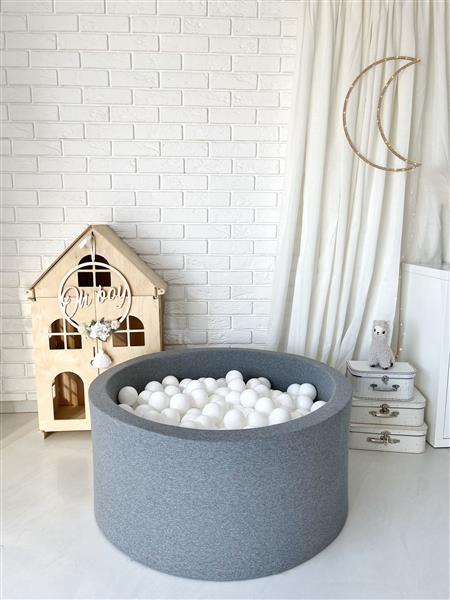 Grote foto ballenbad cotton 90x40cm grey excl ballen kinderen en baby overige