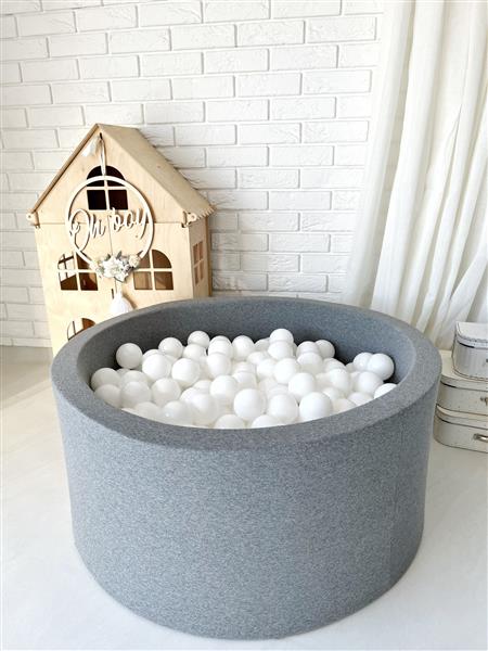 Grote foto ballenbad cotton 90x40cm grey excl ballen kinderen en baby overige