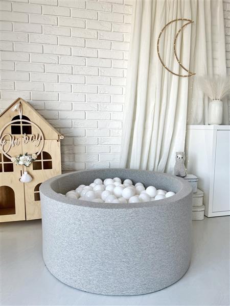 Grote foto ballenbad cotton 90x40cm light grey excl ballen kinderen en baby overige